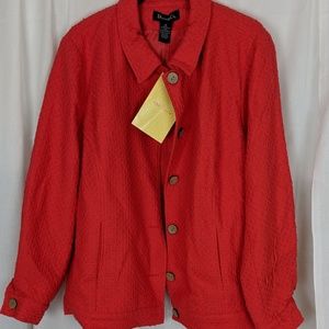 Textured Red woven XL jacket. NWT